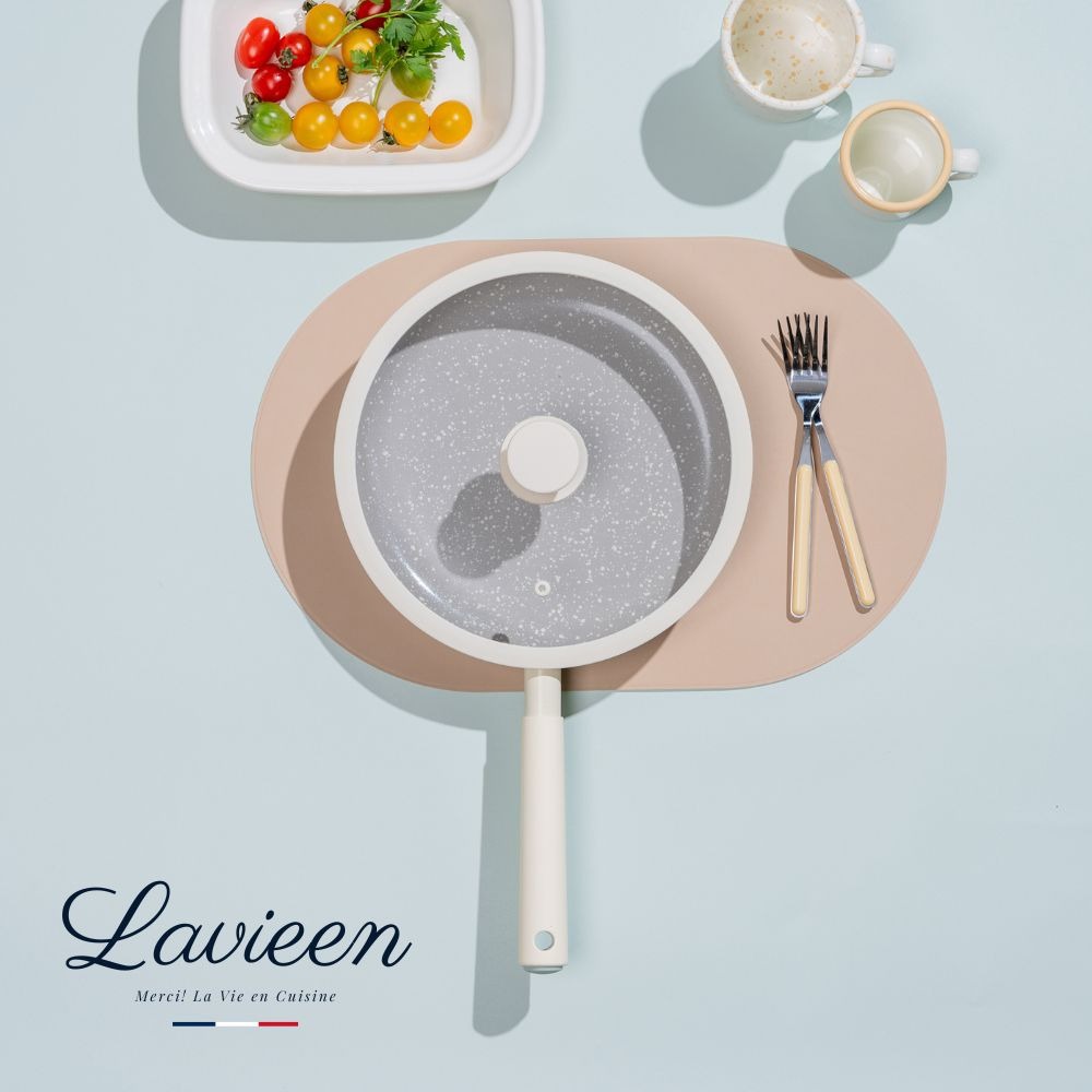 韓國 Korea King | La Vie En - 不沾平底鍋(附鍋蓋) 26cm 霧岩灰◉70B006